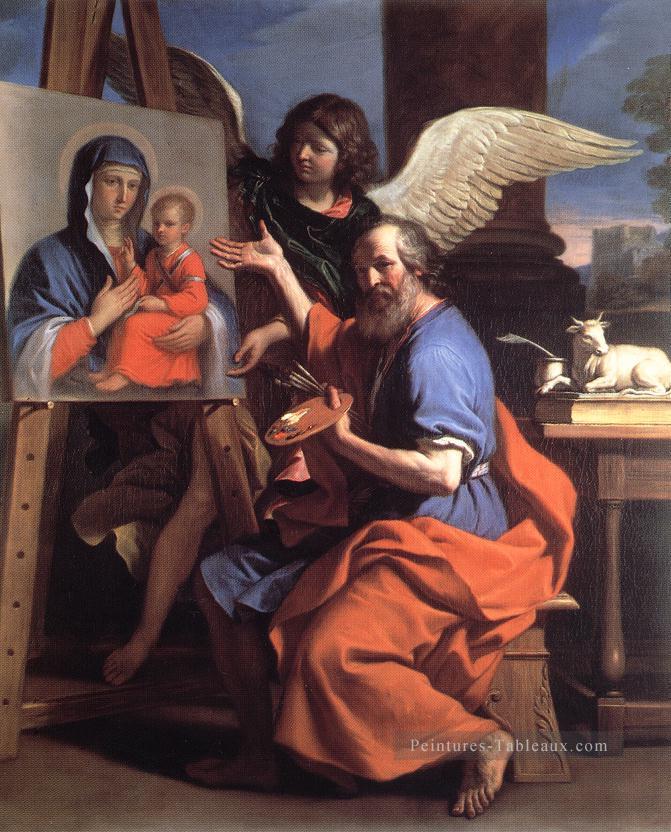 St Luke affichant une peinture de la Vierge Baroque Guercino Peintures à l'huile